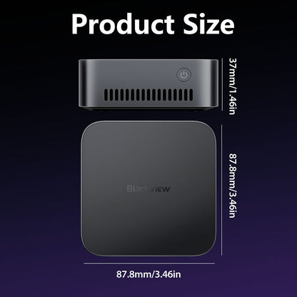 Blackview MP80 Mini PC, Intel N95 4 Cores Up to 3.4GHz, 16GB LPDDR5 RAM 512GB SSD, 3*HDMI Triple Screen Display, 2.4/5GHz Dual-band WiFi Bluetooth 4.2, 3*USB 3.0, 2*RJ45, 1*3.5mm HP/MIC TRRS