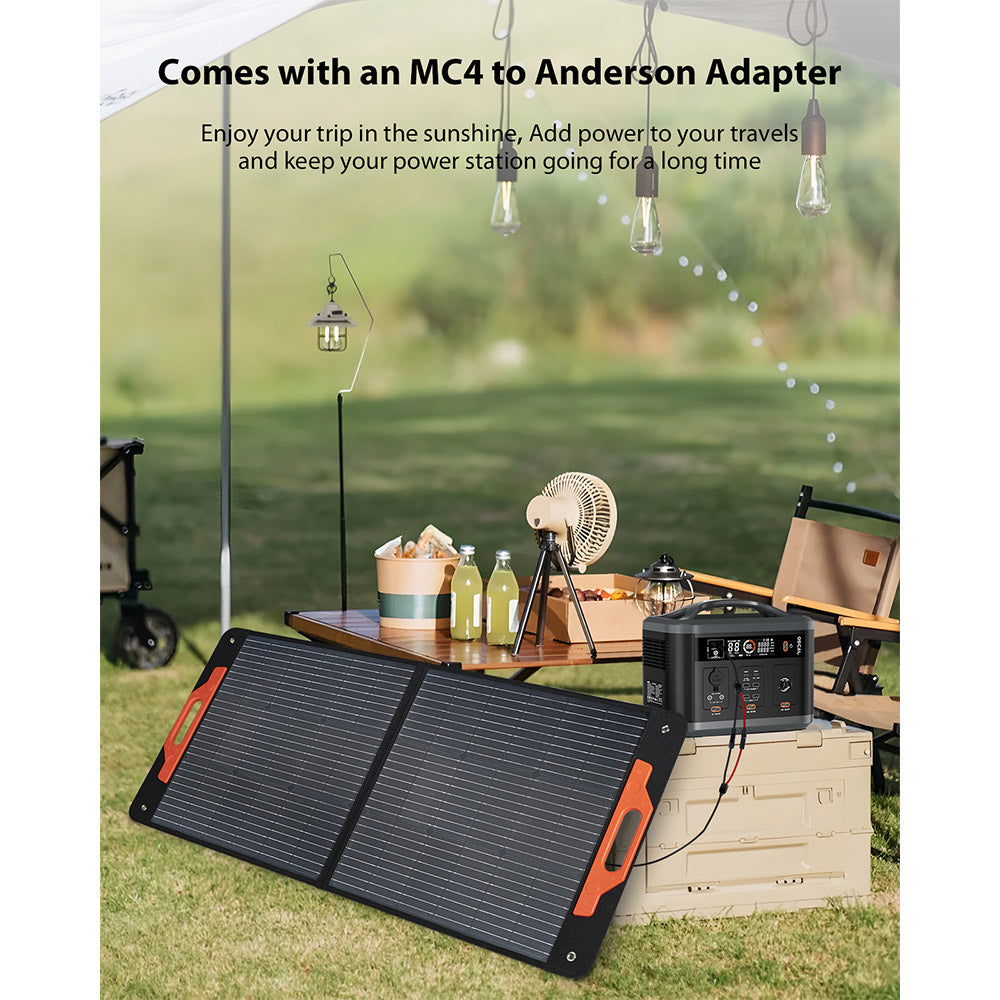 Blackview Oscal PM100 Foldable Solar Panel, IP65 Waterproof, with Type-C QC3.0, USB Output and 5-in-1 Cable