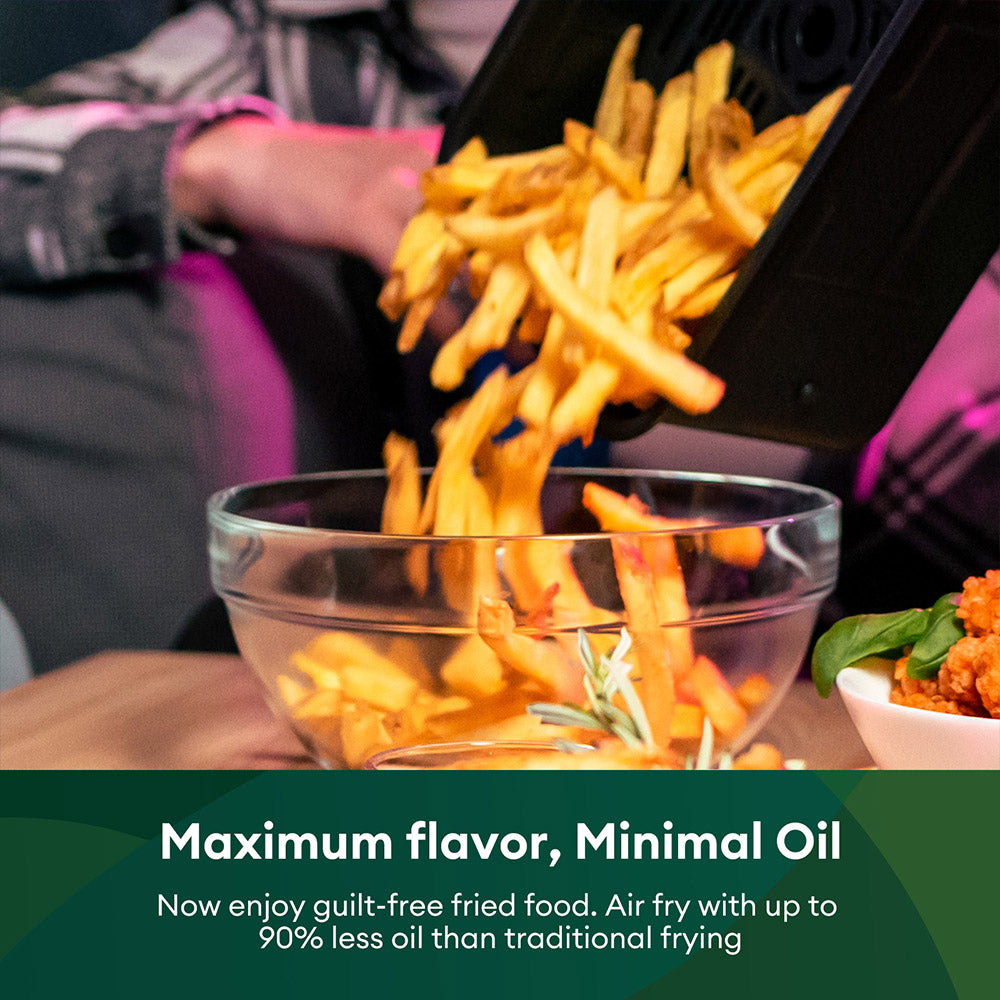 CHEFREE AFW20 Dual Air Fryer, with Viewing Window, 8L Family Sized, Nonstick, 8-in-1 Smart Programmes, Dishwasher Safe, Roast, Grill, Bake &amp; Dehydrate