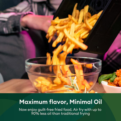 CHEFREE AFW20 Dual Air Fryer, with Viewing Window, 8L Family Sized, Nonstick, 8-in-1 Smart Programmes, Dishwasher Safe, Roast, Grill, Bake &amp; Dehydrate
