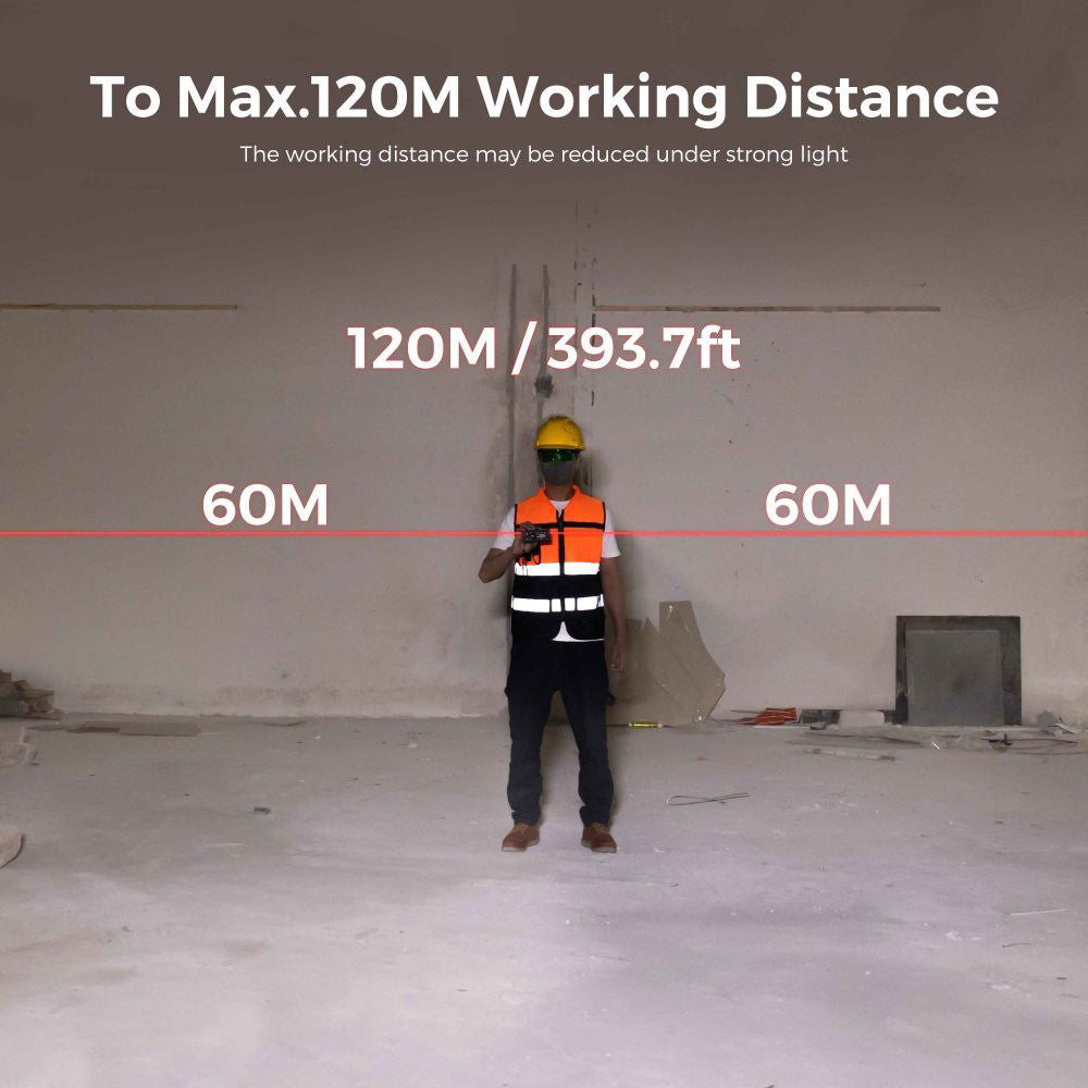 CIGMAN CD-60 Bilateral Laser Distance Meter, 393ft/120M Bilateral Measurement, with M/in/Ft Multiple Units