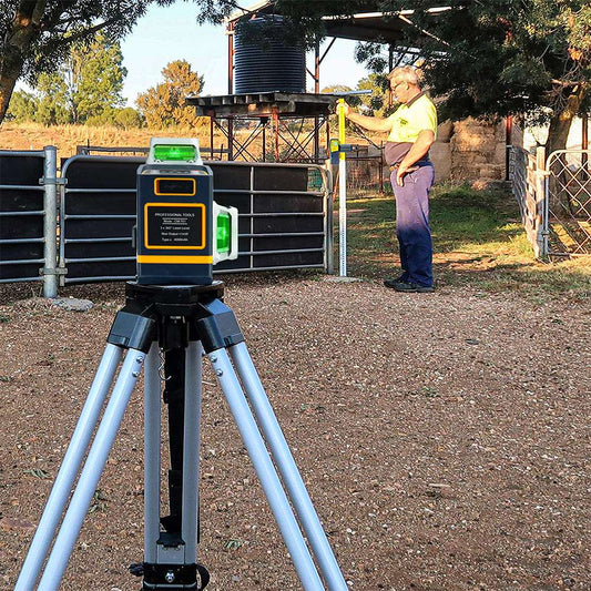 CIGMAN CLD-100 Laser Receiver, 3 Side Indicator Lights, 50M/164ft Working Distance, 10min Auto Shut-off, Suits for Red &amp; Green Beam, Adjustable Beeper, with Rod Clamp and 9V Battery