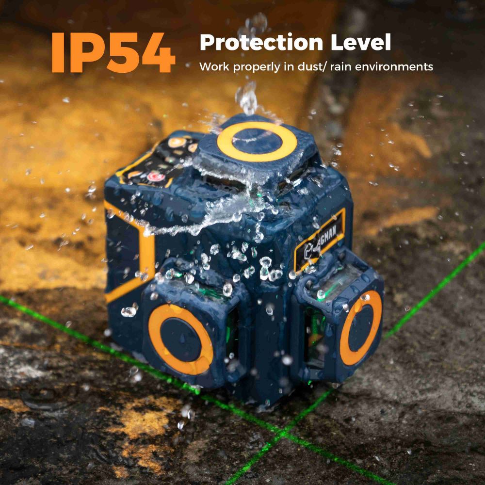 CIGMAN CM-701SE 3x360° 12 Lines Laser Level, Self Leveling, 3D Green Cross Line, with Remote Controller and Magnetic L-Shaped Bracket, Up to 50m Working Distance, IP54 Water &amp; Dust Proof