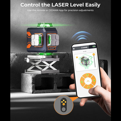 CIGMAN CM-S02 4x360° 16 Lines Laser Level, APP Control, LCD Screen, 40H Ultra Running Time