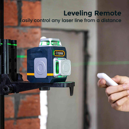 CIGMAN CM720 2 x 360° 8 Line Laser Level, Green Cross Line, Self Leveling, with Remote Controller, Type-C Rechargeable, Magnetic Rotating Stand, IP45 Water &amp; Dust Proof, 100ft Working Range
