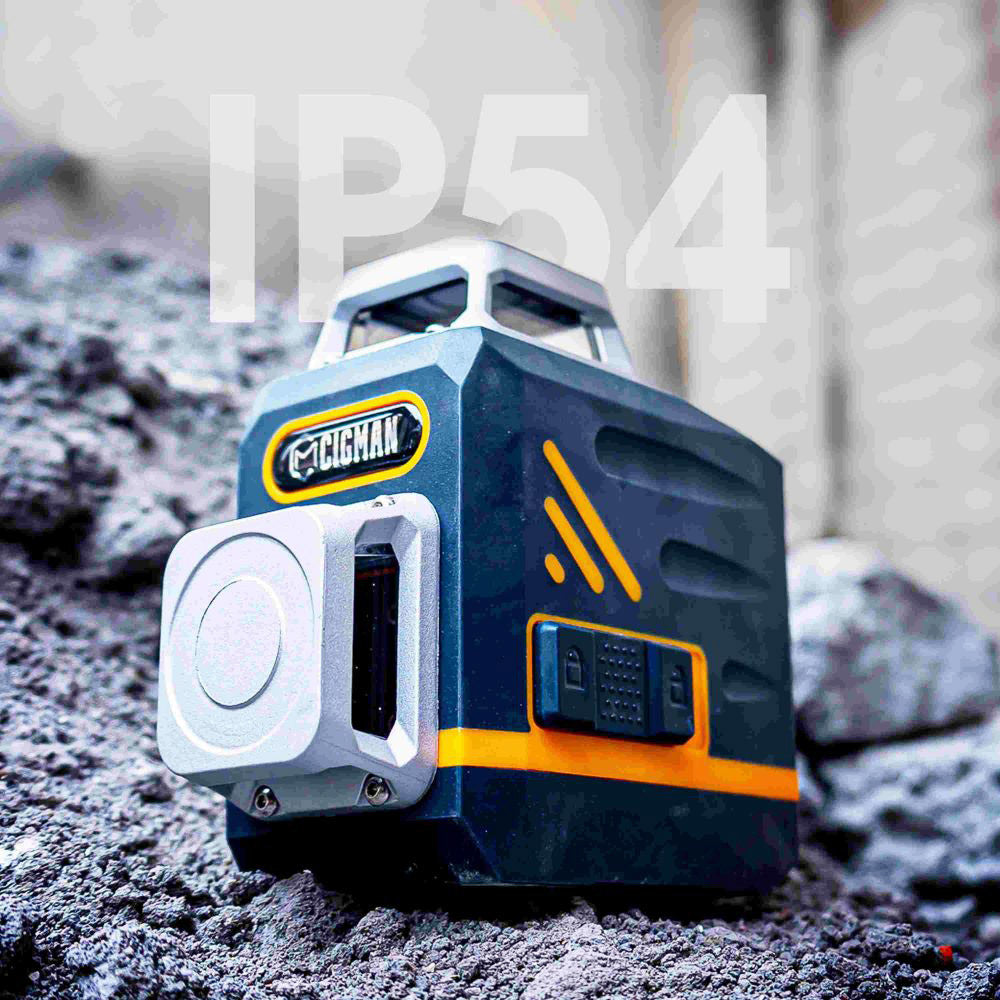 CIGMAN CM720 2 x 360° 8 Line Laser Level, Green Cross Line, Self Leveling, with Remote Controller, Type-C Rechargeable, Magnetic Rotating Stand, IP45 Water &amp; Dust Proof, 100ft Working Range