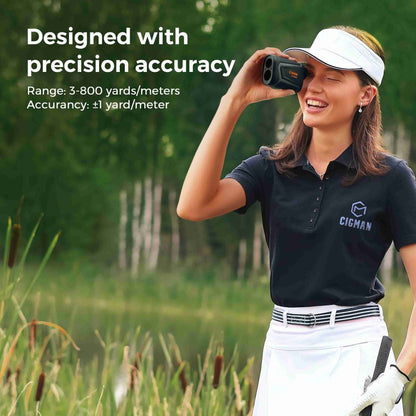 CIGMAN CT-800Y 800m Golf Rangefinder, with 6X Magnification, Flag Pole Locking Vibration, Magnetic Strap, USB Rechargeable