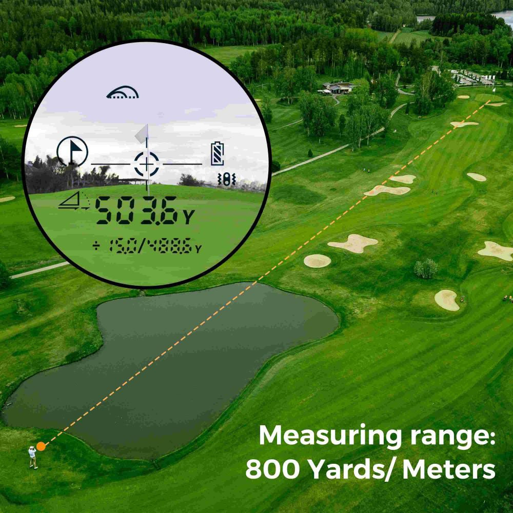 CIGMAN CT-800Y 800m Golf Rangefinder, with 6X Magnification, Flag Pole Locking Vibration, Magnetic Strap, USB Rechargeable