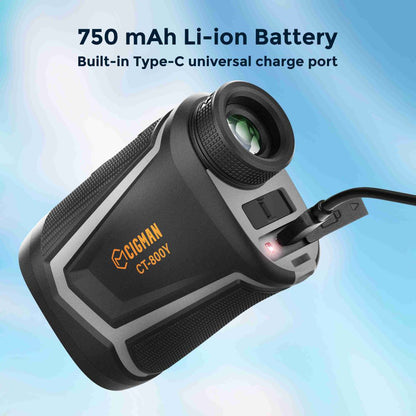 CIGMAN CT-800Y 800m Golf Rangefinder, with 6X Magnification, Flag Pole Locking Vibration, Magnetic Strap, USB Rechargeable