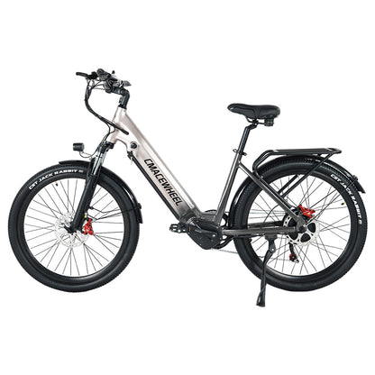 CMACEWHEEL L26 Electric Bike, 500W Motor, 48V 17Ah Battery, 26*2.1″ CST Tires, 45km/h Max Speed, 100km Max Range, Hydraulic Oil Disc Brakes - Champanhe Golden