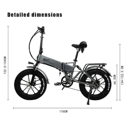CMACEWHEEL RX20 Electric Folding Bike 20*4.0 inch Tire 750W Motor 40-45km/h Max Speed 17Ah Battery Hydraulic Brake