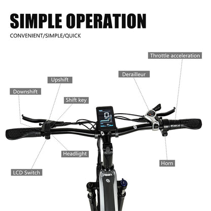 CMACEWHEEL TP26 Electric Bike 26*4.0 inch CST Tire 750W Motor 40-45km/h Max Speed 17Ah Battery