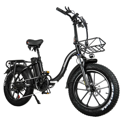 CMACEWHEEL Y20 Folding Electric Bike, 250W Motor, 48V 18Ah Battery, 20 x 4.0'' CST Fat Tires, 25km/h Max Speed, 70-90km Range, Front &amp; Rear Disc Brake, IP65 Waterproof - Black