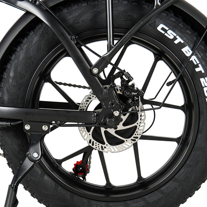 CMACEWHEEL Y20 Folding Electric Bike, 250W Motor, 48V 18Ah Battery, 20 x 4.0'' CST Fat Tires, 25km/h Max Speed, 70-90km Range, Front &amp; Rear Disc Brake, IP65 Waterproof - Black