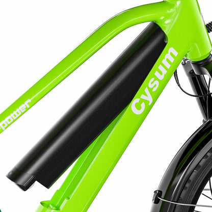CYSUM Hoody Teenager Electric Bike, 250W Motor, 36V 10Ah Battery, 35km/h Max Speed, 55km Max Range, 24*2.1-inch Tires, SHIMANO 8-speed, LCD Display, LED Headlights