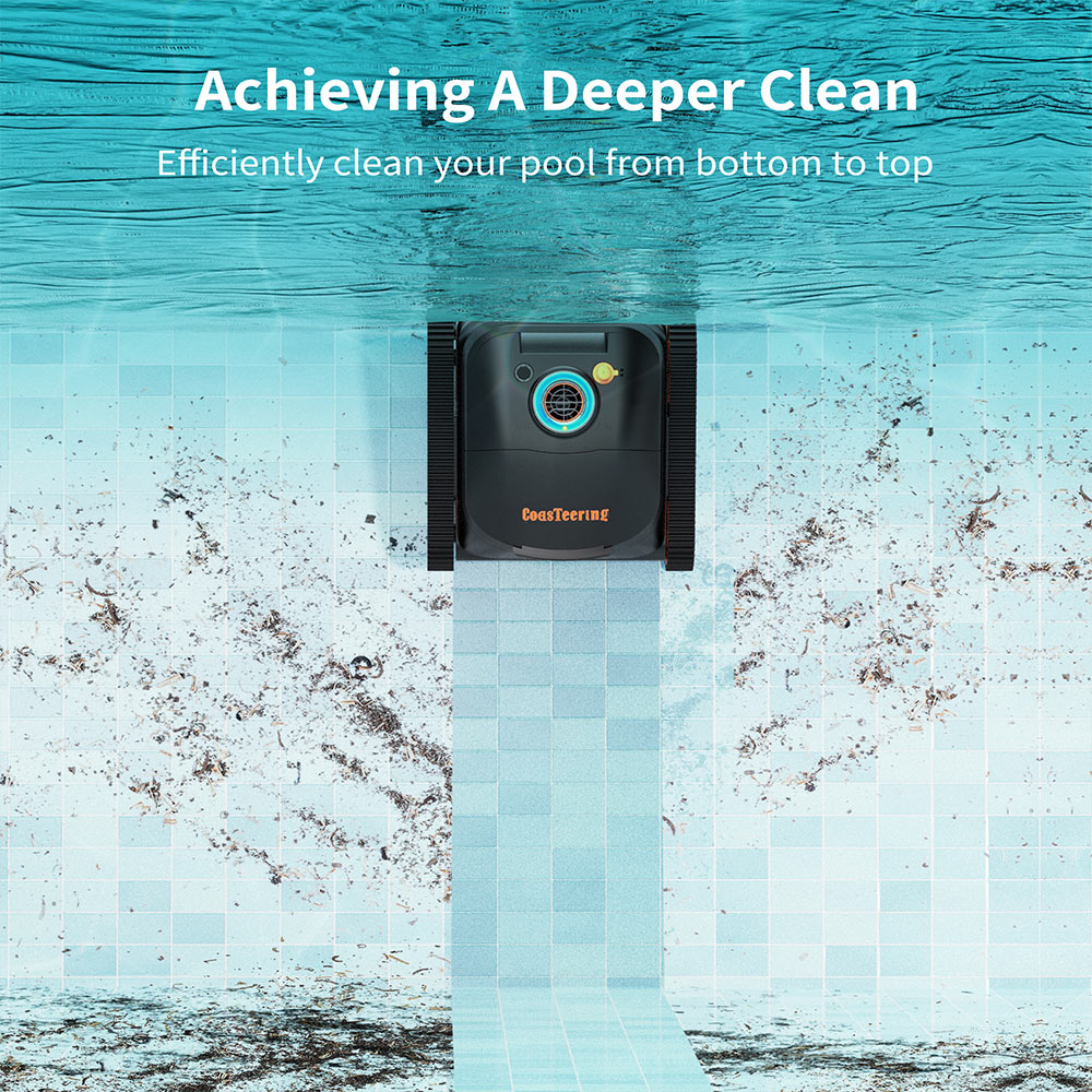 CoasTeering Nebula Cordless Robotic Pool Cleaner, 180min Runtime, Wall Climbing &amp; Waterline Cleaning, Brushless Motors, Smart Navigation, Cleaning Inground Pools up to 3229 Sq.ft