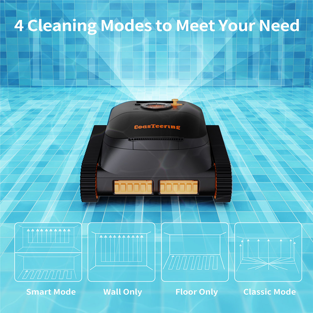 CoasTeering Nebula Cordless Robotic Pool Cleaner, 180min Runtime, Wall Climbing &amp; Waterline Cleaning, Brushless Motors, Smart Navigation, Cleaning Inground Pools up to 3229 Sq.ft