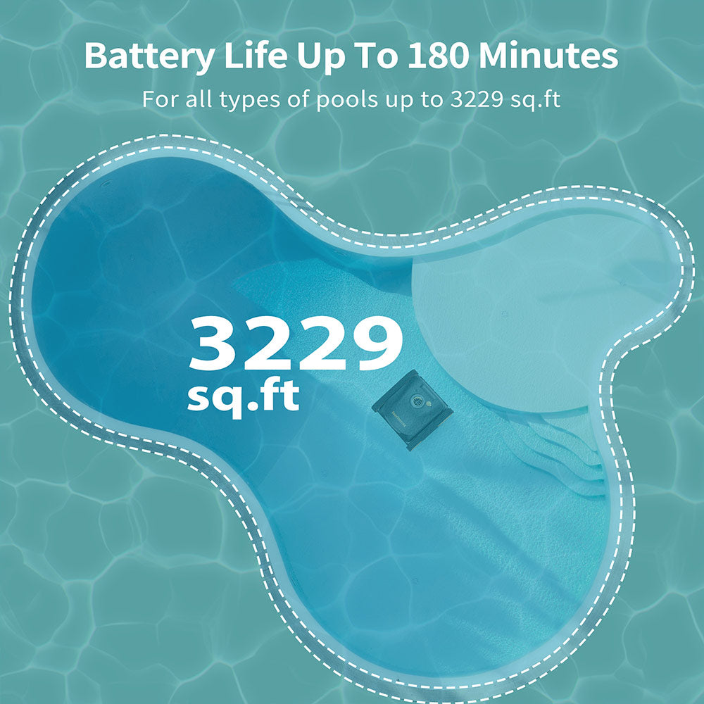 CoasTeering Nebula Cordless Robotic Pool Cleaner, 180min Runtime, Wall Climbing &amp; Waterline Cleaning, Brushless Motors, Smart Navigation, Cleaning Inground Pools up to 3229 Sq.ft