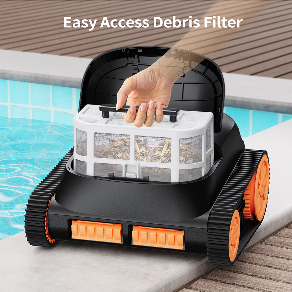 CoasTeering Nebula Cordless Robotic Pool Cleaner, 180min Runtime, Wall Climbing &amp; Waterline Cleaning, Brushless Motors, Smart Navigation, Cleaning Inground Pools up to 3229 Sq.ft