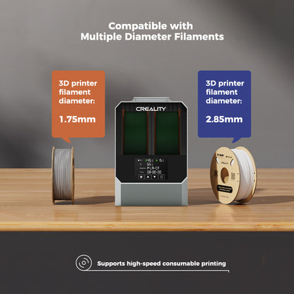 Creality Space Pi Plus Filament Dryer Box, 2 Rolls Capacity, PTC 360 Degrees Hot-Air Heating, 48H Timer, LCD Touch Screen