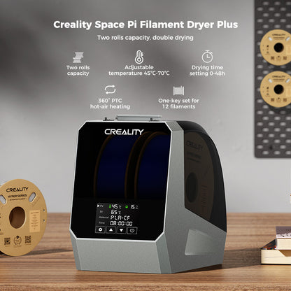 Creality Space Pi Plus Filament Dryer Box, 2 Rolls Capacity, PTC 360 Degrees Hot-Air Heating, 48H Timer, LCD Touch Screen