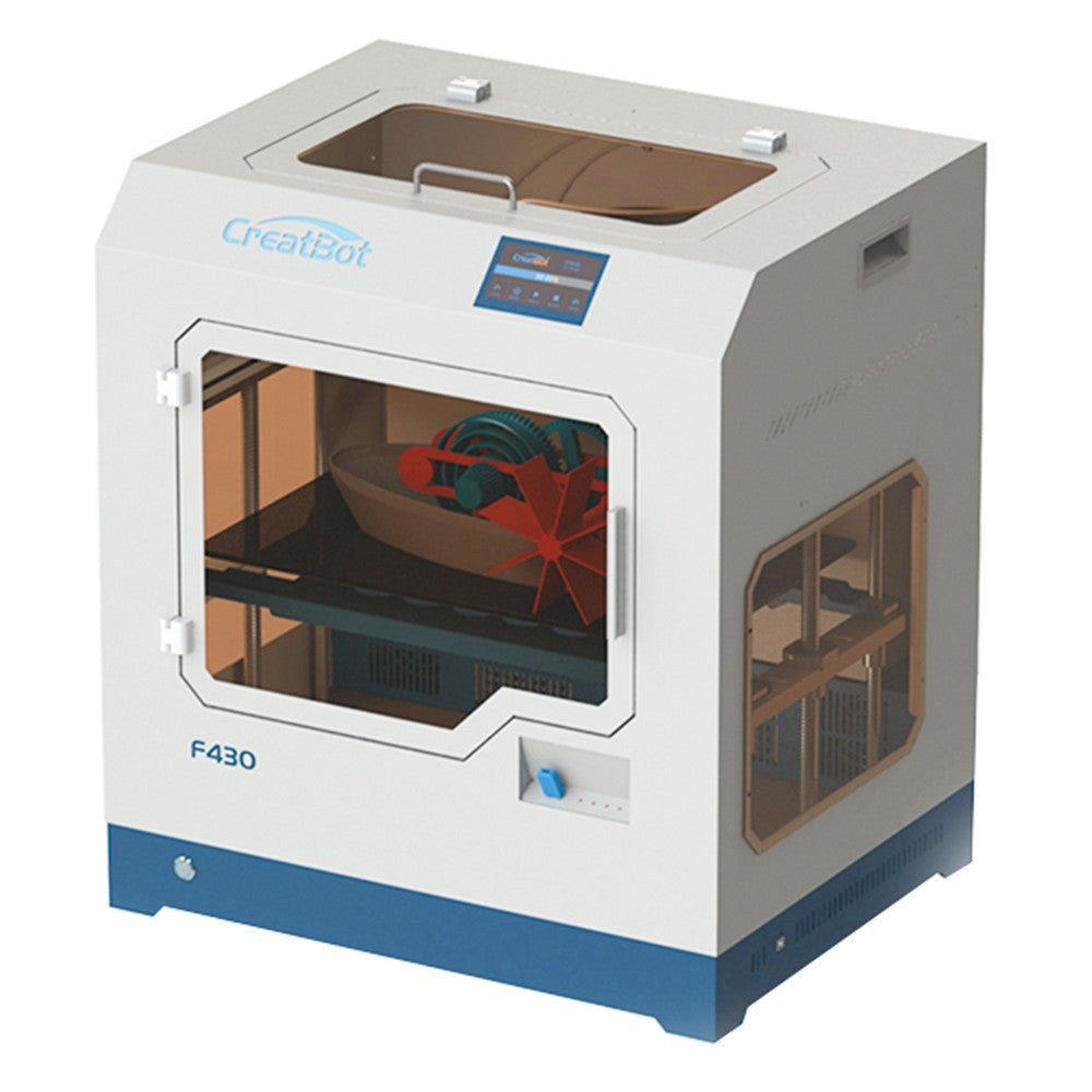 CreatBot F430 3D Printer, Dual Extruder, Auto Leveling, 0.04mm Precision, Max Printing Speed 180 mm/s, Filament Detection, Outage Restore, Fully Enclosed, Glass Ceramic Platform, 400*300*300mm