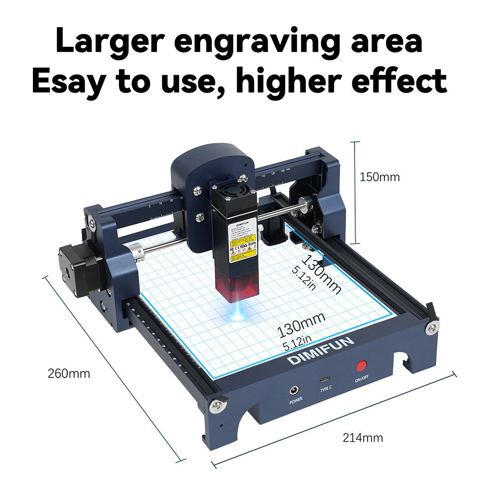 DIMIFUN D9 A25 2.5W Portable Laser Engraving Machine, Eye Protection, 10000mm/min Speed, 0.06mm Spot, 130*130mm, Noise Reduction