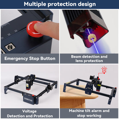 DIMIFUN DM6 B6 6W Laser Engraving Machine, Eye Protection, 0.01mm Accuracy, 0.06mm Spot, 12000mm/min Speed, 330*330mm