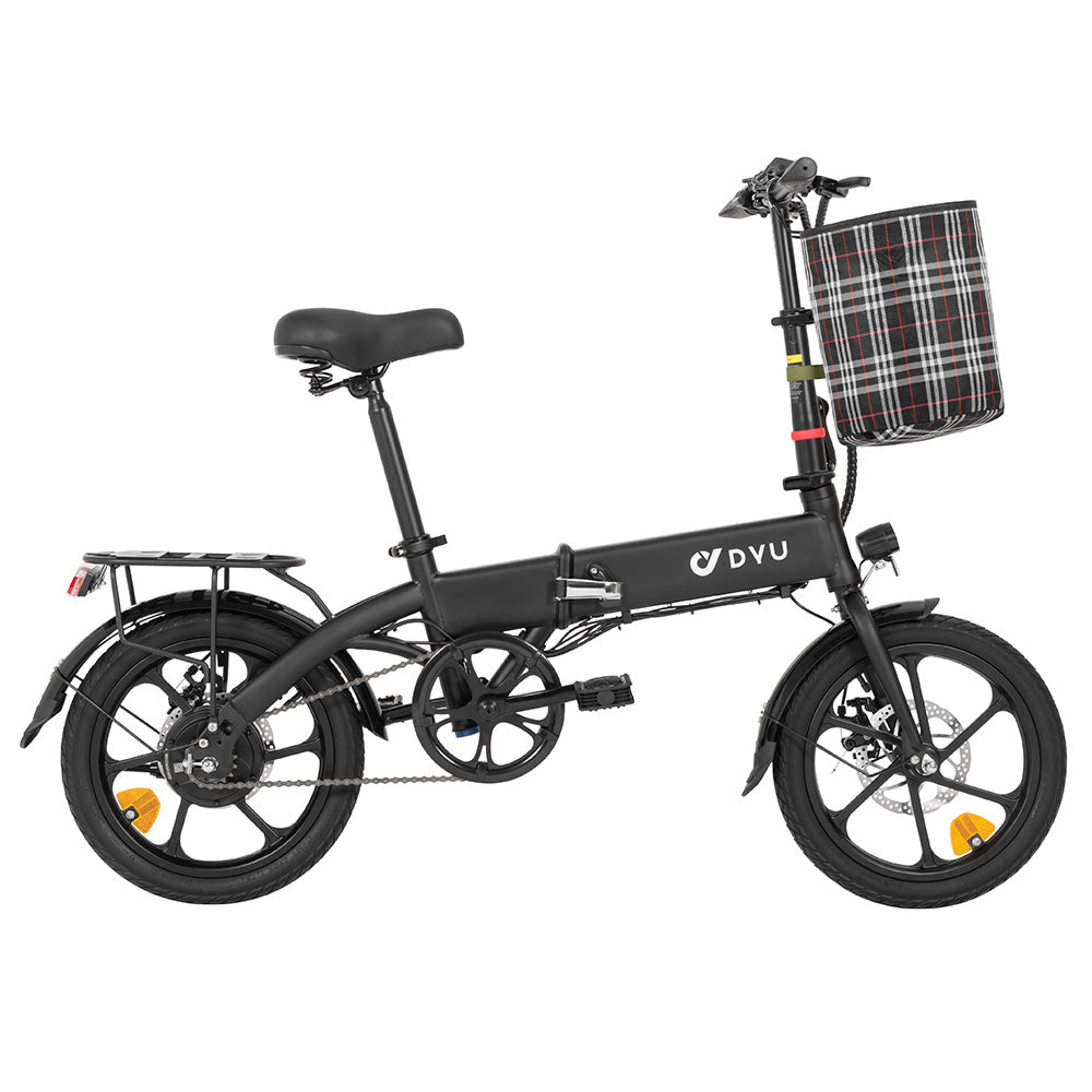 DYU A1F Pro Folding Electric Bike, 250W Motor, 36V 7.5Ah Battery, 16*1.75-inch Tire, 25km/h Max Speed, 40km Max Range, Front &amp; Rear Disc Brakes, LCD Display