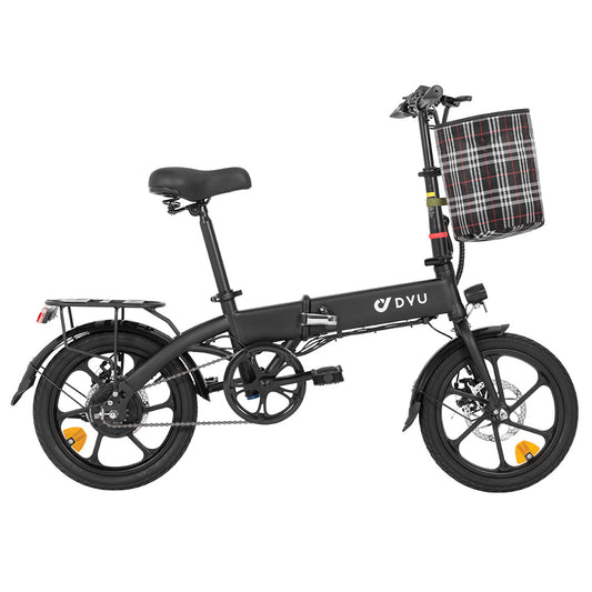 DYU A1F Pro Folding Electric Bike, 250W Motor, 36V 7.5Ah Battery, 16*1.75-inch Tire, 25km/h Max Speed, 40km Max Range, Front &amp; Rear Disc Brakes, LCD Display