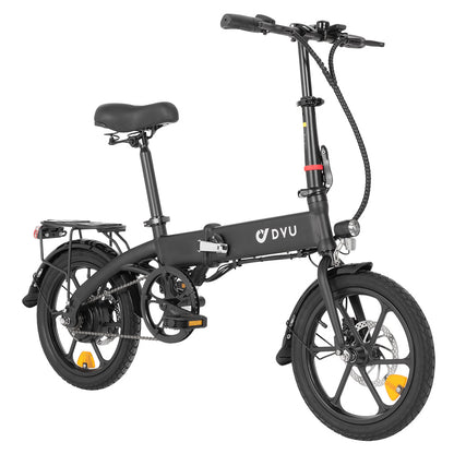 DYU A1F Pro Folding Electric Bike, 250W Motor, 36V 7.5Ah Battery, 16*1.75-inch Tire, 25km/h Max Speed, 40km Max Range, Front &amp; Rear Disc Brakes, LCD Display