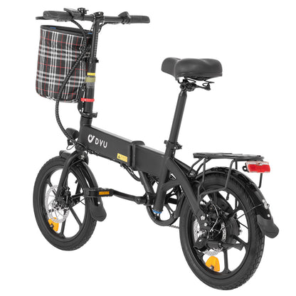 DYU A1F Pro Folding Electric Bike, 250W Motor, 36V 7.5Ah Battery, 16*1.75-inch Tire, 25km/h Max Speed, 40km Max Range, Front &amp; Rear Disc Brakes, LCD Display
