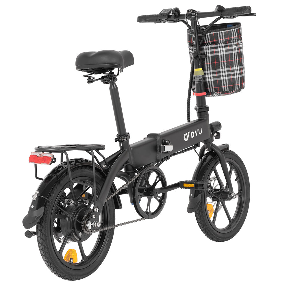 DYU A1F Pro Folding Electric Bike, 250W Motor, 36V 7.5Ah Battery, 16*1.75-inch Tire, 25km/h Max Speed, 40km Max Range, Front &amp; Rear Disc Brakes, LCD Display
