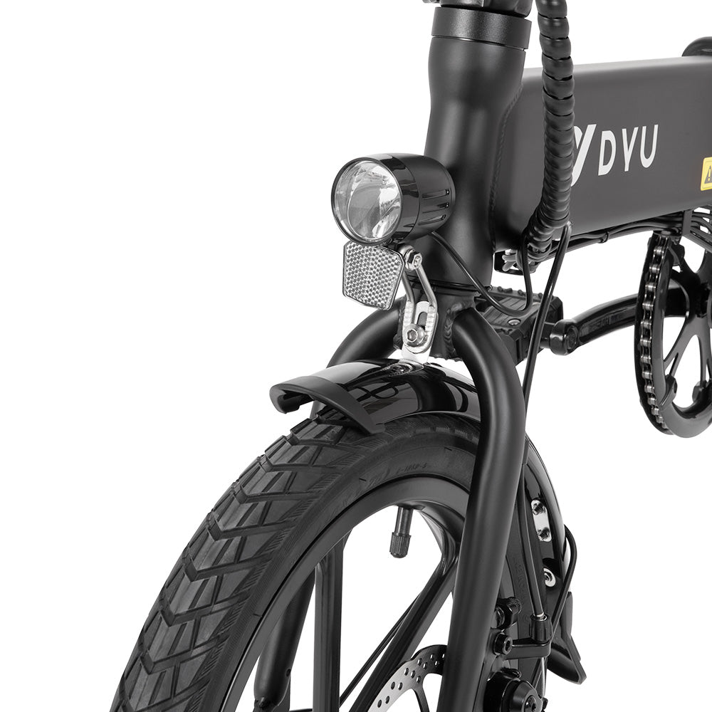 DYU A1F Pro Folding Electric Bike, 250W Motor, 36V 7.5Ah Battery, 16*1.75-inch Tire, 25km/h Max Speed, 40km Max Range, Front &amp; Rear Disc Brakes, LCD Display