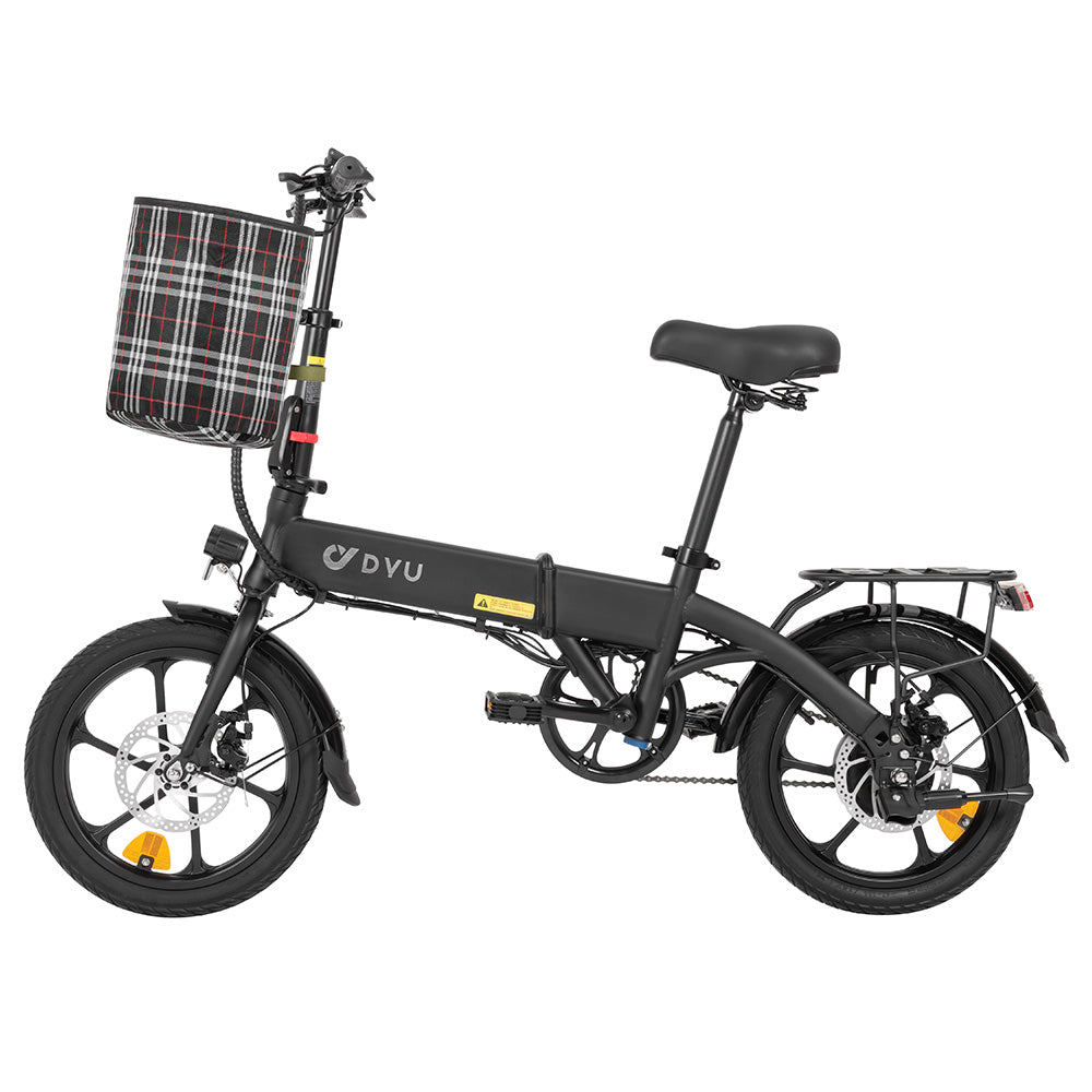 DYU A1F Pro Folding Electric Bike, 250W Motor, 36V 7.5Ah Battery, 16*1.75-inch Tire, 25km/h Max Speed, 40km Max Range, Front &amp; Rear Disc Brakes, LCD Display