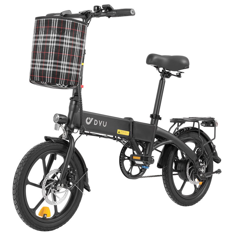 DYU A1F Pro Folding Electric Bike, 250W Motor, 36V 7.5Ah Battery, 16*1.75-inch Tire, 25km/h Max Speed, 40km Max Range, Front &amp; Rear Disc Brakes, LCD Display