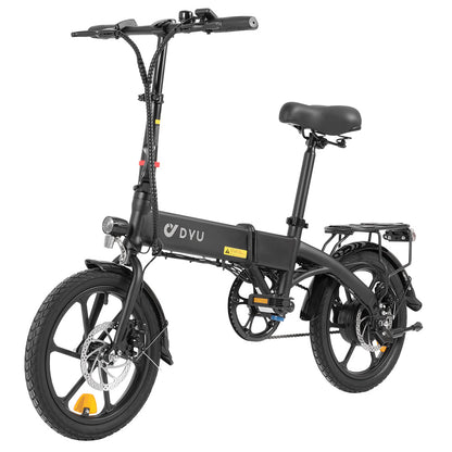 DYU A1F Pro Folding Electric Bike, 250W Motor, 36V 7.5Ah Battery, 16*1.75-inch Tire, 25km/h Max Speed, 40km Max Range, Front &amp; Rear Disc Brakes, LCD Display