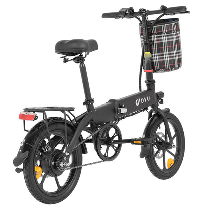 DYU A1F Pro Folding Electric Bike, 250W Motor, 36V 7.5Ah Battery, 16*1.75-inch Tire, 25km/h Max Speed, 40km Max Range, Front &amp; Rear Disc Brakes, LCD Display