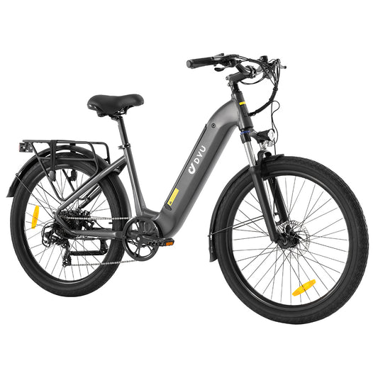 DYU C1 Electric Bike, 350W Motor, 36V 10Ah Battery, 26*2.5" All-terrain Tires, 25km/h Max Speed, 65km Max Range, Dual Disc Brakes