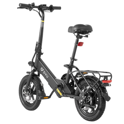 DYU C3 Folding Electric Bike, 250W Motor, 36V 7.5AH Battery, 14 Inch Tires, 25km/h Max Speed, 37km Range, Front &amp; Rear Disc Brakes