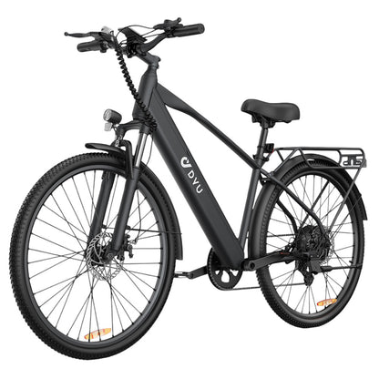 DYU C5 City Electric Bike, 250W Motor, 48V 10AH Battery, 27.5 Inch Tire, 25km/h Max Speed, 65km Range, Dual Disc Brakes, Shimano 7-speed