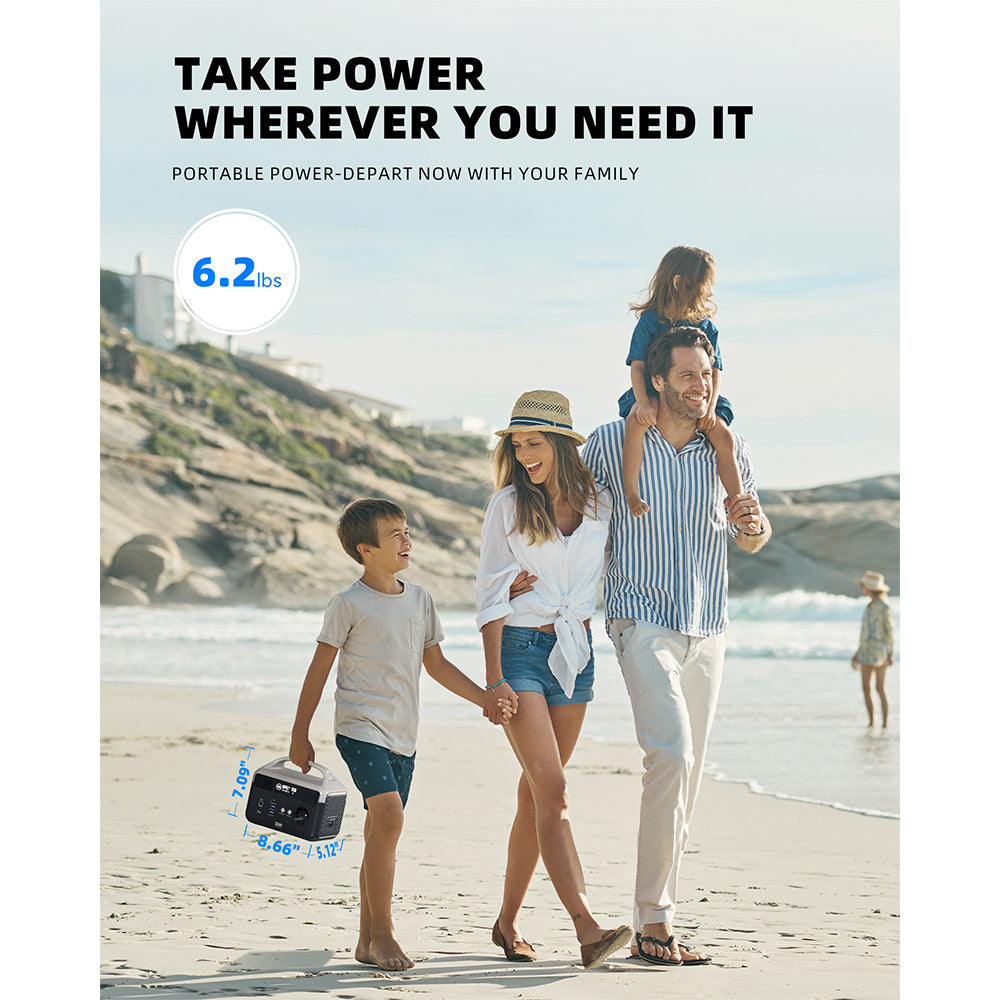 DaranEner NEOZ Portable Power Station, 300W 179.2Wh LiFePO4 Battery, LED Fashlight, 1.5hrs Fast Charging, Outdoor Solar Generator