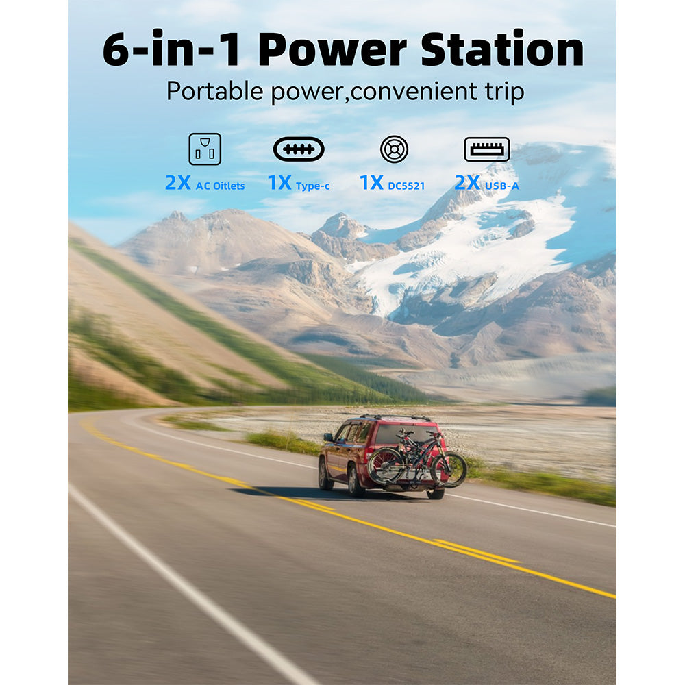 DaranEner NEOZ Portable Power Station, 300W 179.2Wh LiFePO4 Battery, LED Fashlight, 1.5hrs Fast Charging, Outdoor Solar Generator