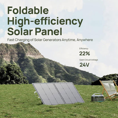 DaranEner SP100 100W Foldable Solar Panel, Adjustable Stand, IP54 Waterproof