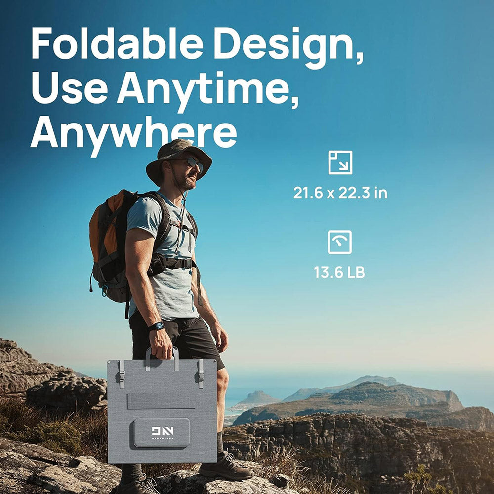 DaranEner SP100 100W Foldable Solar Panel, Adjustable Stand, IP54 Waterproof