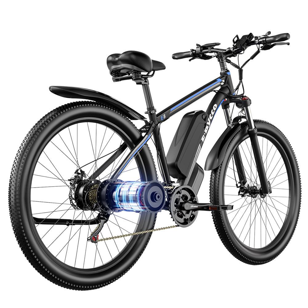 E·Bycco E8 Electric Bike, 750W Motor, 48V 17.5Ah Battery, 29-inch Tire, 55km/h Max Speed, 105km Range, Mechanical Disc Brake, Front Suspension Fork, Shimano 21-speed, LCD Display