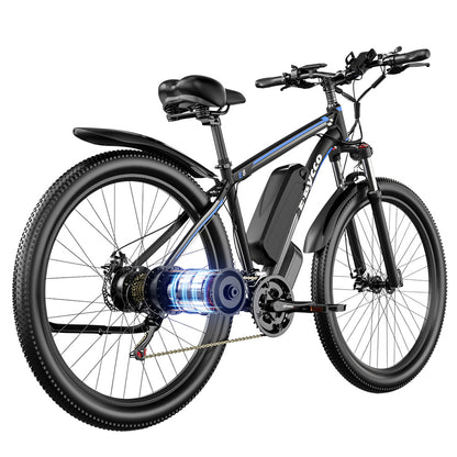 E·Bycco E8 Electric Bike, 750W Motor, 48V 17.5Ah Battery, 29-inch Tire, 55km/h Max Speed, 105km Range, Mechanical Disc Brake, Front Suspension Fork, Shimano 21-speed, LCD Display