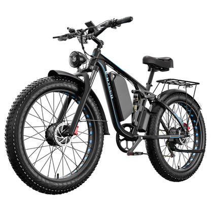 E·Bycco EB7Pro Electric Bike, 2*1000W Motor, 52V 23Ah Battery, 20*4.0 inch Fat Tire, 55km/h Max Speed, 130km Max Range, Hydraulic Disc Brakes, Full Suspension System, Shimano 7-Speed