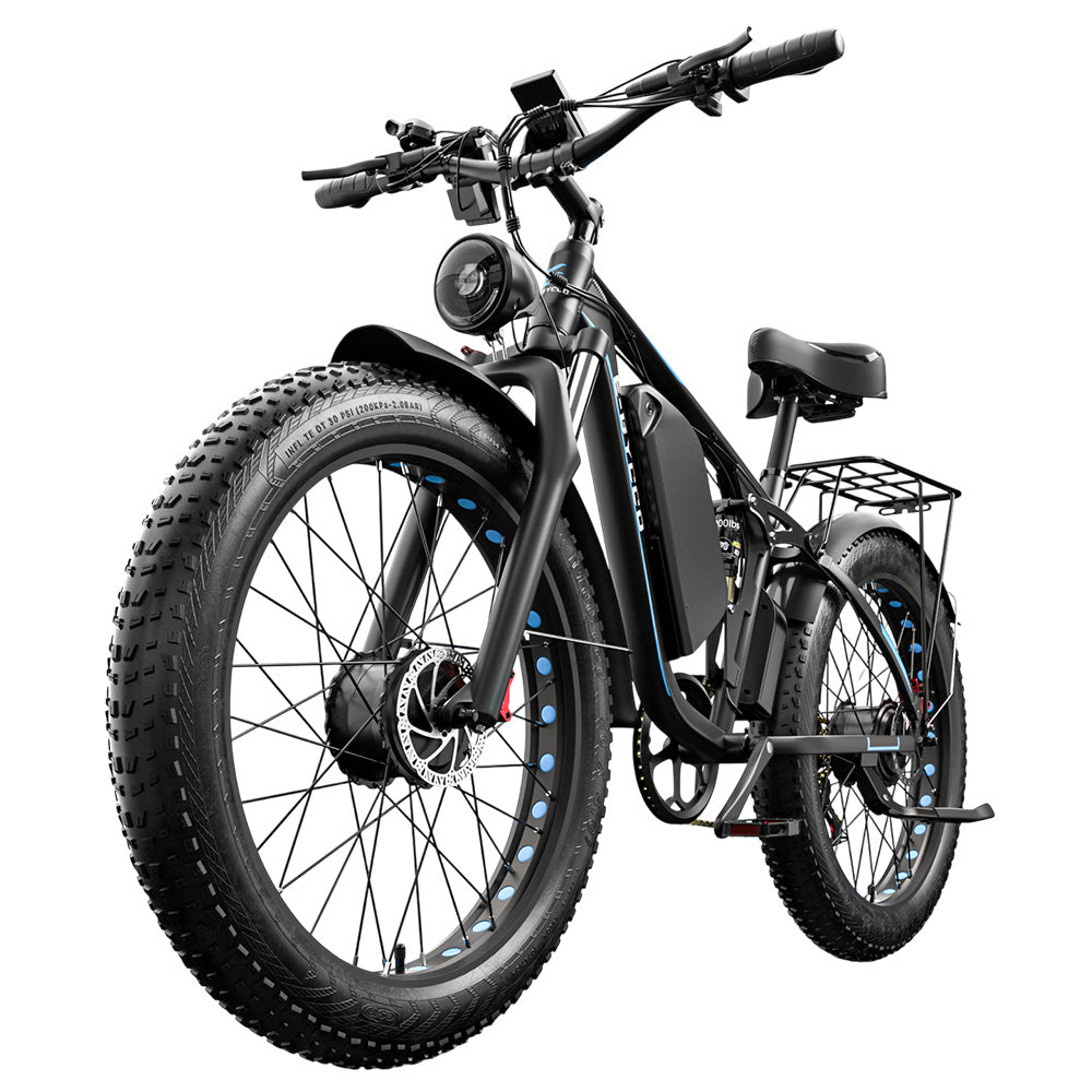 E·Bycco EB7Pro Electric Bike, 2*1000W Motor, 52V 23Ah Battery, 20*4.0 inch Fat Tire, 55km/h Max Speed, 130km Max Range, Hydraulic Disc Brakes, Full Suspension System, Shimano 7-Speed