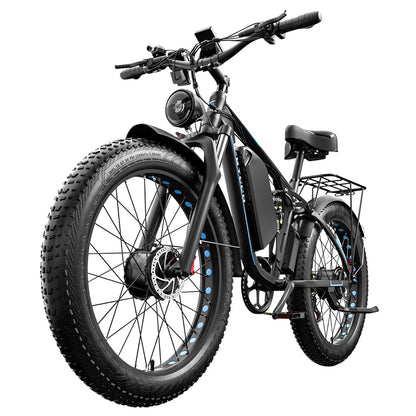 E·Bycco EB7Pro Electric Bike, 2*1000W Motor, 52V 23Ah Battery, 20*4.0 inch Fat Tire, 55km/h Max Speed, 130km Max Range, Hydraulic Disc Brakes, Full Suspension System, Shimano 7-Speed